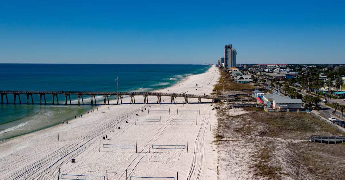 volleyball courts are up all year  beside the resort