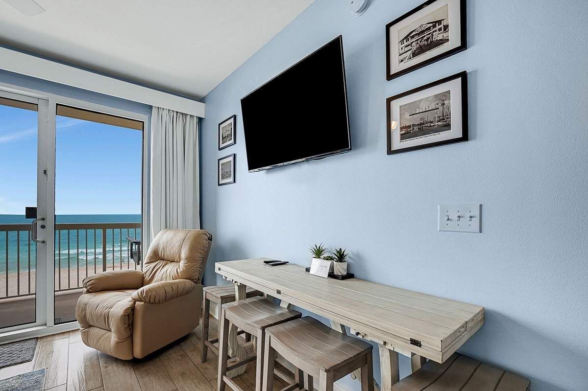 Living Room - This table folds out to a full size table