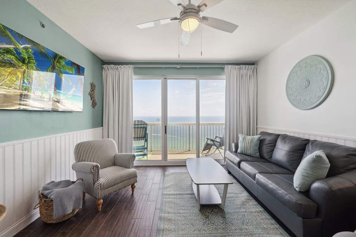 Living Room with Gulf Front Balcony