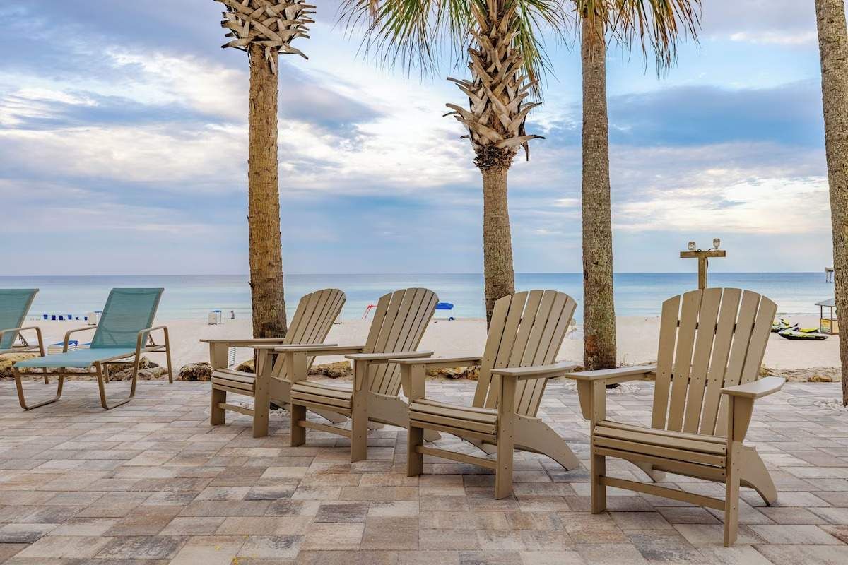 Picnic by the pool while overlooking the Gulf.  