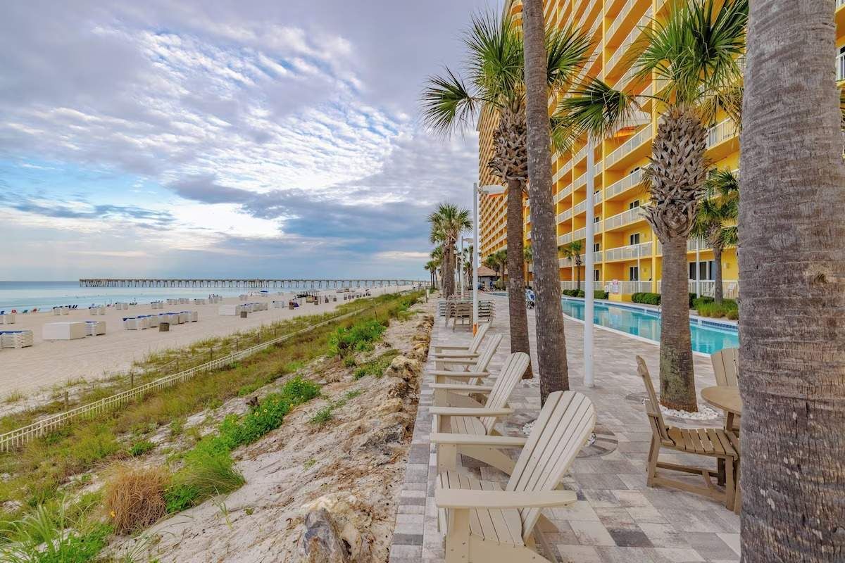 Sit by the pool and look at the beautiful Gulf of Mexico without getting sandy. 